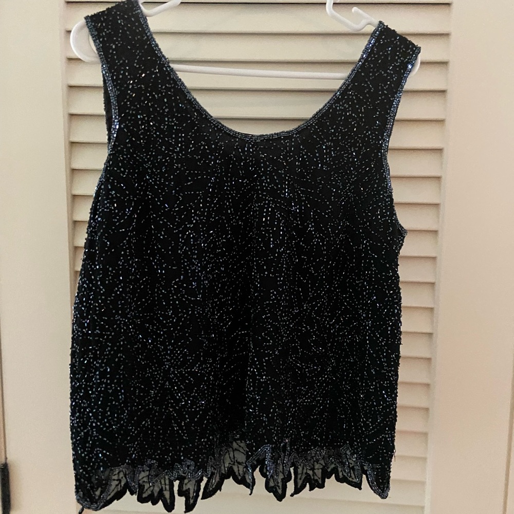 Black beaded top